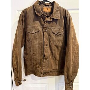 North River Outfitters Mens Mole Brown Quilted Lined Canvas Trucker Jacket
